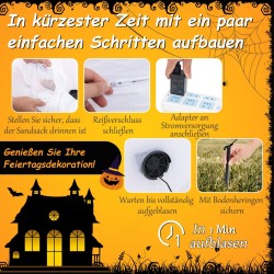 Puhallettava valkoinen Halloween-kummitus LED-valoilla ja kurpitsalla