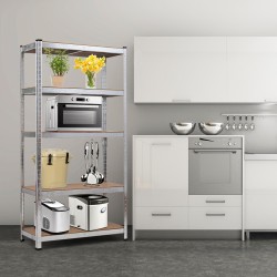 5-tasoinen hopea säilytyshylly galvanoidusta teräksestä