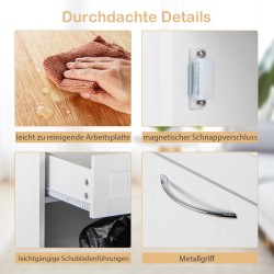 Avattava valkoinen roskakaappi piilotetulla 42L säiliöllä