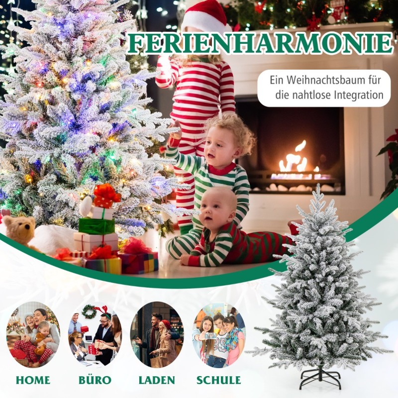 Lumiviimeistelty vihreä joulukuusi 160 LED-valolla 147 cm