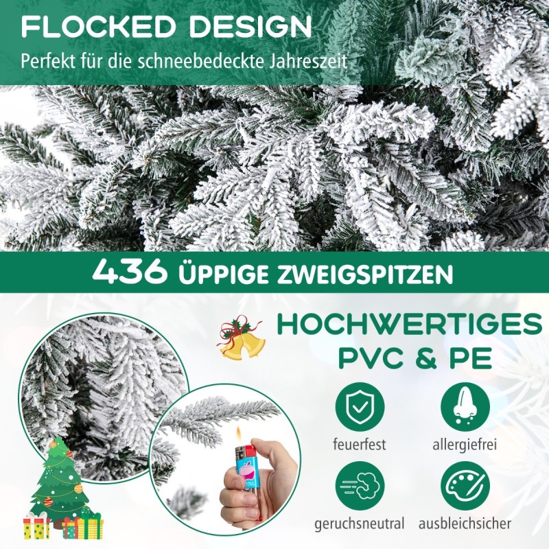 Lumiviimeistelty vihreä joulukuusi 160 LED-valolla 147 cm