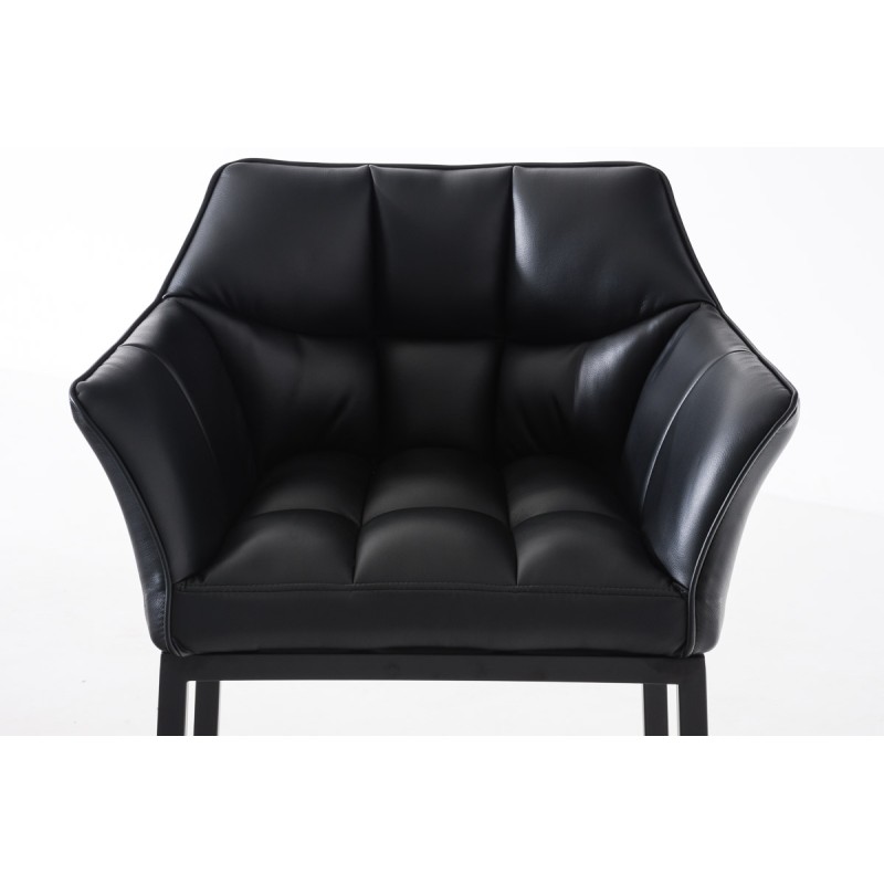 Tyylikäs Damaso-baarijakkara keinonahalla ja jalkatuella