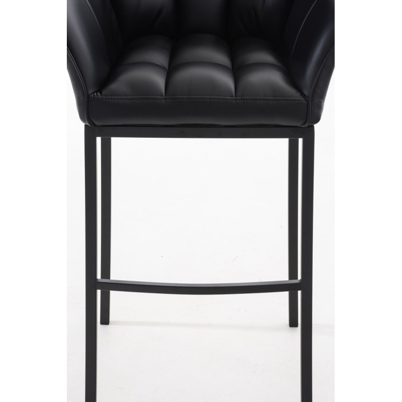 Tyylikäs Damaso-baarijakkara keinonahalla ja jalkatuella