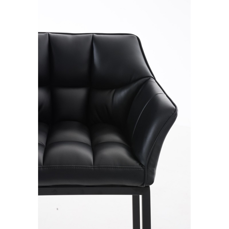 Tyylikäs Damaso-baarijakkara keinonahalla ja jalkatuella