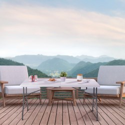 Valkoinen taittopöytä ulkokäyttöön