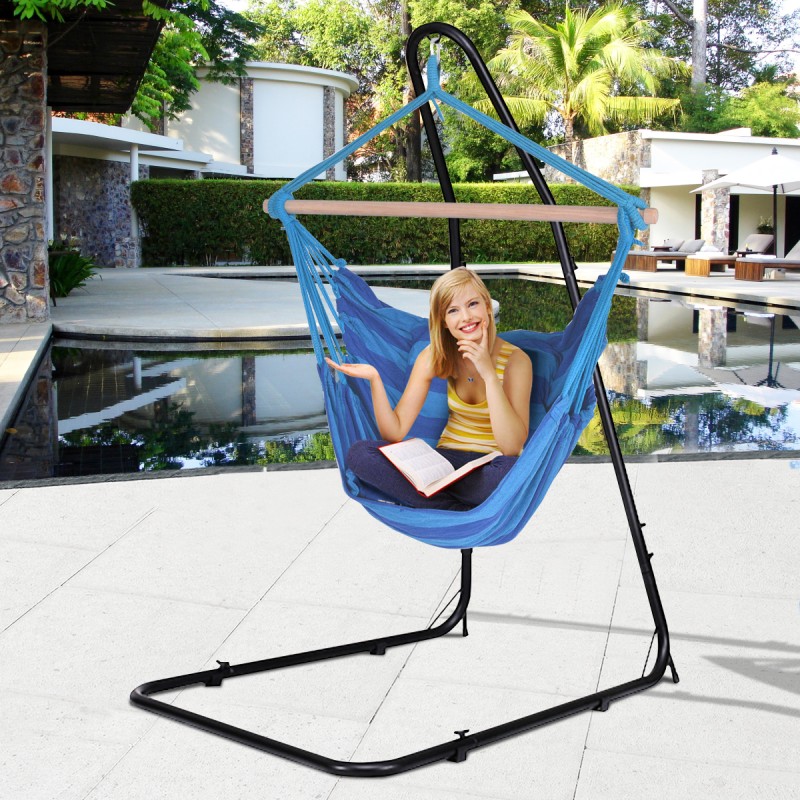 Metallinen säädettävä riippukeinun runko musta ulko- ja sisäkäyttöön