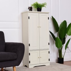 Klassinen valkoinen monikäyttökaappi säädettävillä hyllyillä