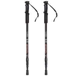 Säädettävät alumiiniset vaellussauvat musta 65-135 cm
