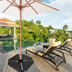 Musta säädettävä aurinkovarjon jalusta ulkokäyttöön 90x90x10 cm