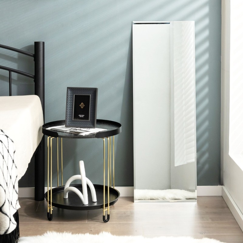 Kehyksetön seinäpeili hopea 110x38cm makuuhuoneeseen