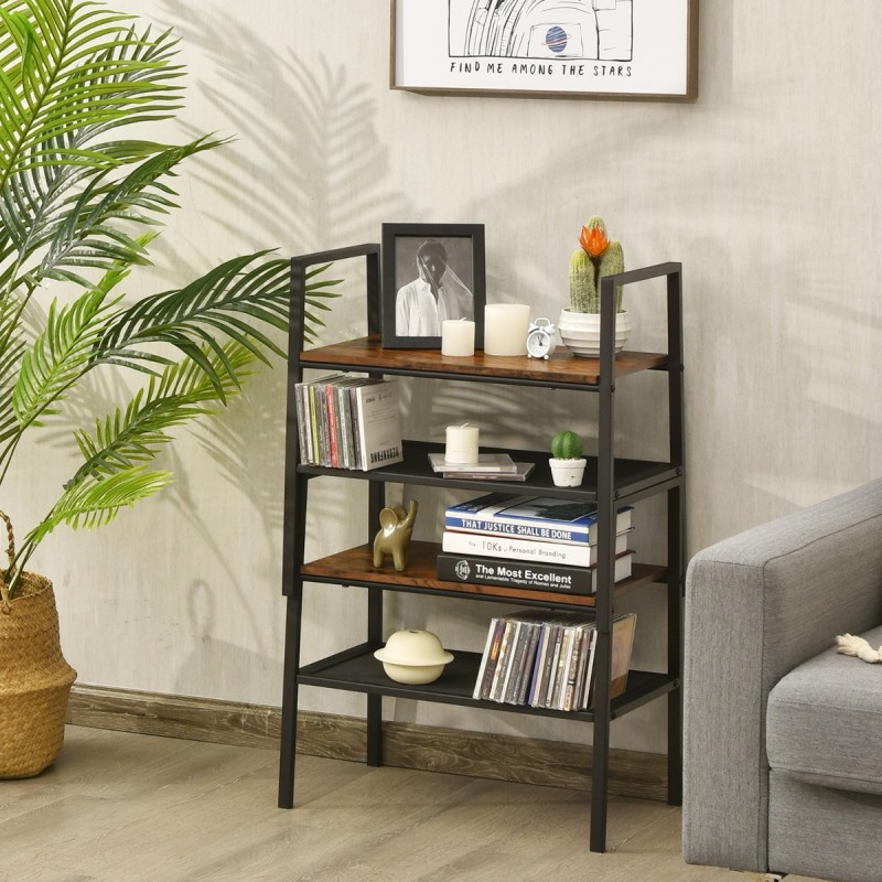 Kaksikerroksinen pinottava puu- ja metallikenkähylly