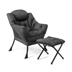 Harmaa ergonominen nojatuoli ja rahi setti sivutaskulla