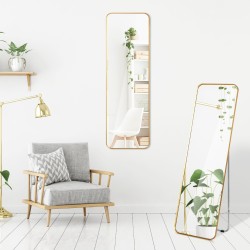 Kultainen kokovartalopeili teräskehyksellä ja turvakalvolla