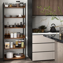 Teollinen metallinen kirjahylly 6 tasoa 4 koukkua ruskea Teollinen metallinen kirjahylly 6 tasoa 4 koukkua ruskea