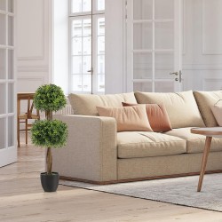 Tekopuksipallopuu vihreä 100 cm sementtiruukussa