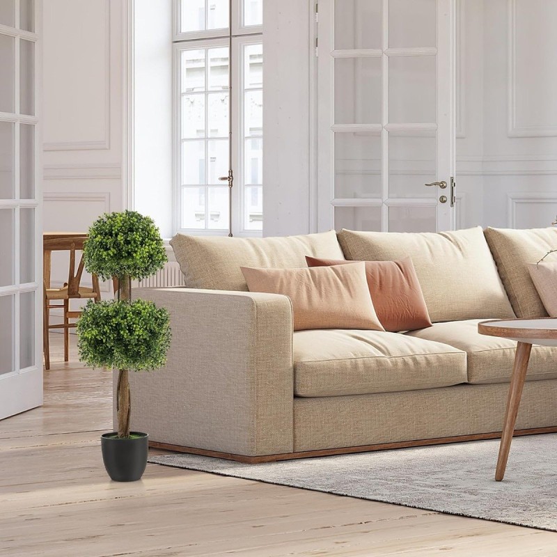 Tekopuksipallopuu vihreä 100 cm sementtiruukussa