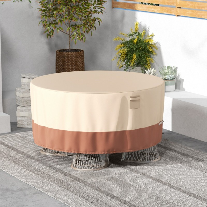 Pyöreä beige patiohuonekalujen suojus 158/181/213 cm