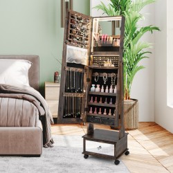 Seisova korukaappi peilillä ja LED-valoilla