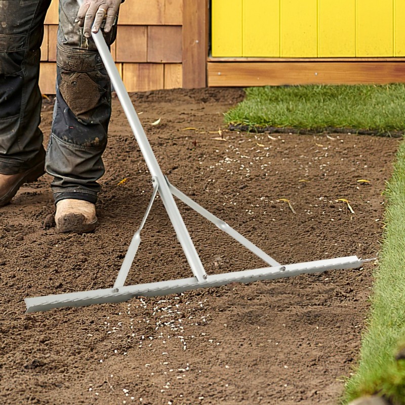 Kestävä alumiininen maisemointiharava 91 cm leveällä haravapäällä