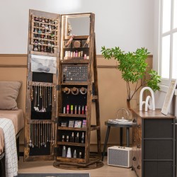 360 asteen peilillinen korukaappi LED-valoilla