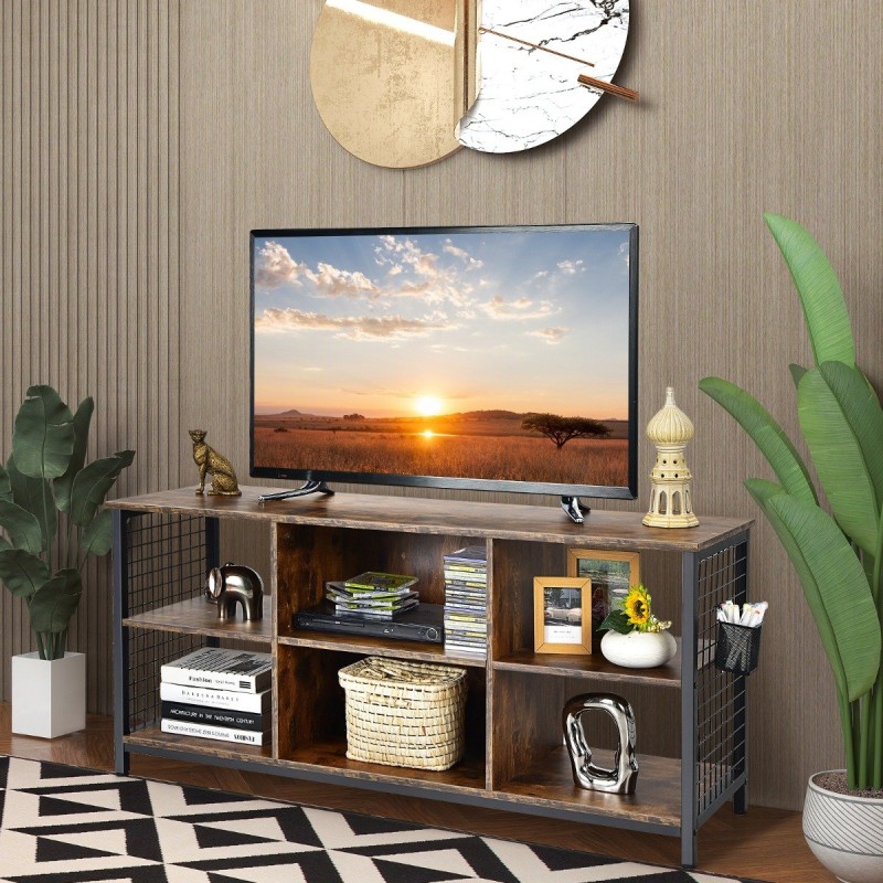 Rustiikkinen tv-taso 65 tuuman televisiolle