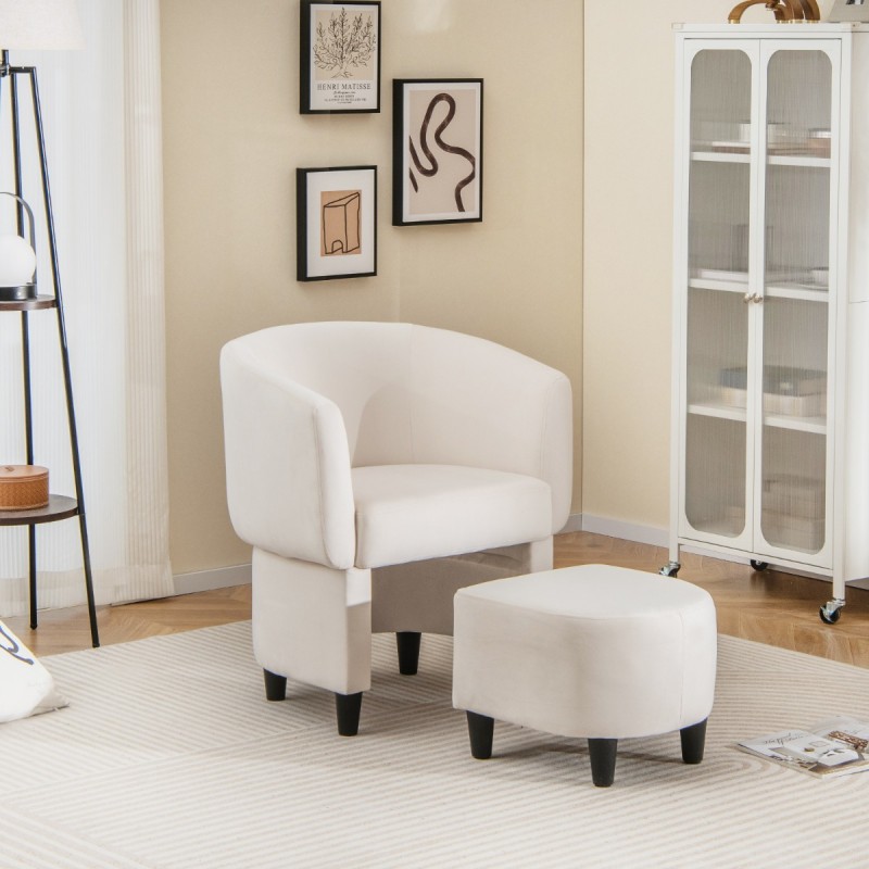 Samettinen nojatuoli ja rahi setti