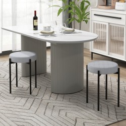 Baarijakkarasetti 4 kpl metallijaloilla ja vaaleanharmaa pehmuste