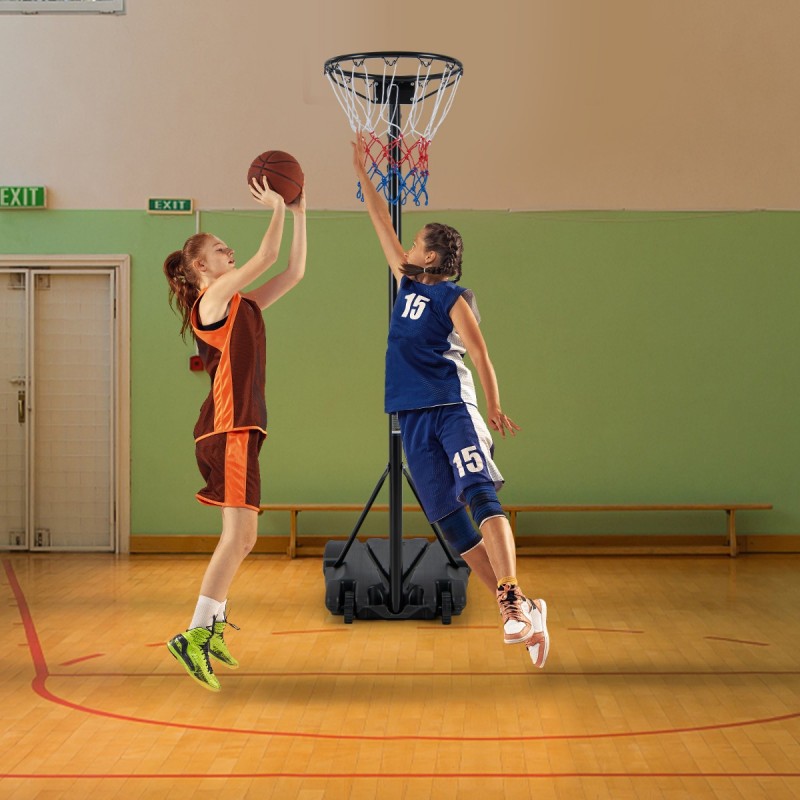 Säädettävä musta koripalloteline ilman taustalevyä