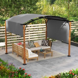 Harmaa kaareva säädettävä pergola 360x300 cm ulkokäyttöön