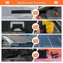 Harmaa 420 L auton kattoboksi numerolukolla ja liukumattomalla matolla