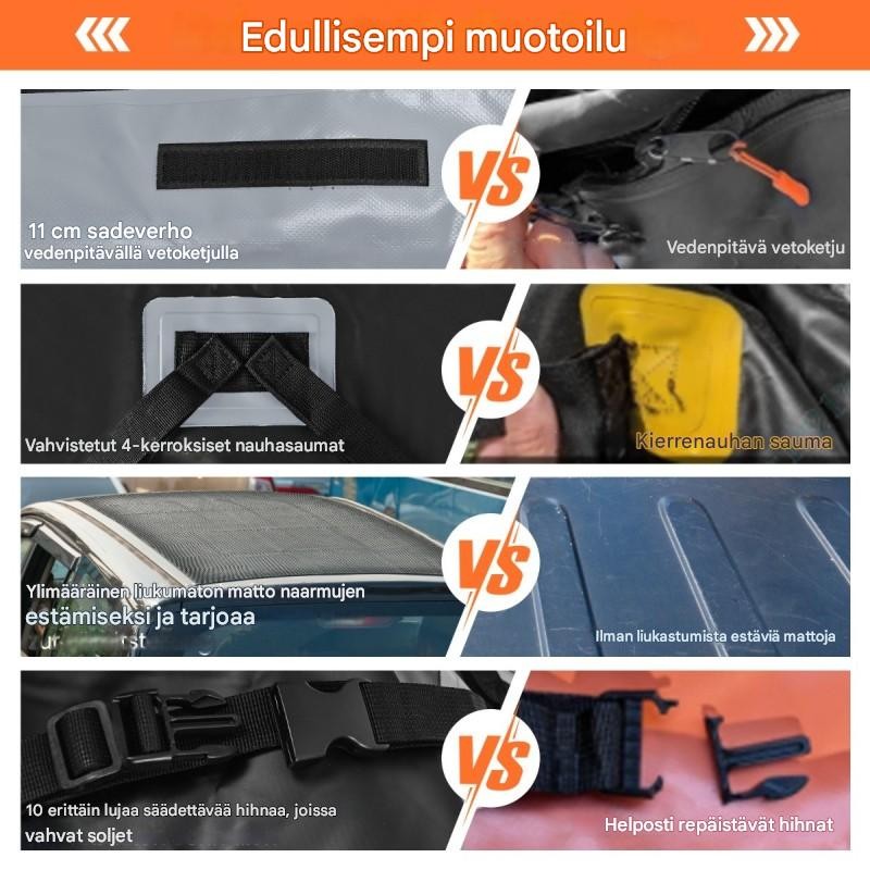 Harmaa 420 L auton kattoboksi numerolukolla ja liukumattomalla matolla