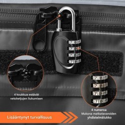 Harmaa 420 L auton kattoboksi numerolukolla ja liukumattomalla matolla