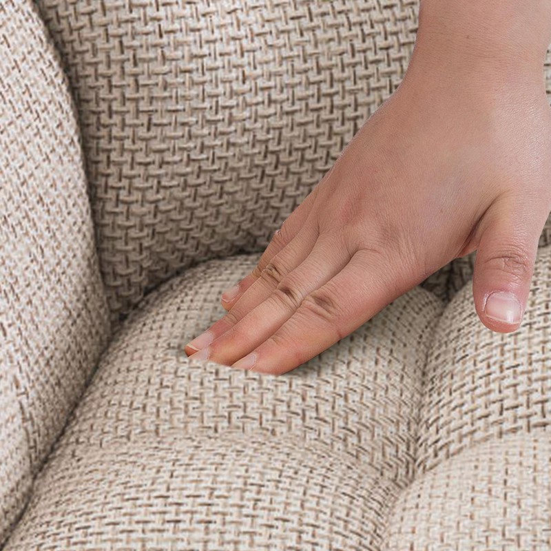 Tyylikäs baarijakkara pehmustetulla kangasverhoilulla ja käsinojilla