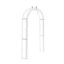 Anna-ruusukaari puutarhaan köynnöskasveille jauhemaalattu rauta 246 cm