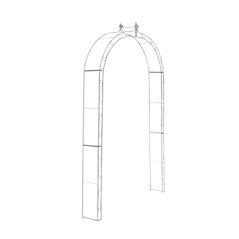 Anna-ruusukaari puutarhaan köynnöskasveille jauhemaalattu rauta 246 cm