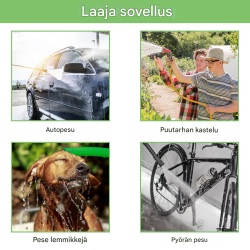 Metallinen puutarhaletkuvaunu vihreä, 61m kapasiteetti, ilmarenkaat