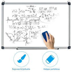 Valkoinen magneettinen valkotaulu alumiinikehyksellä (70x50 cm)