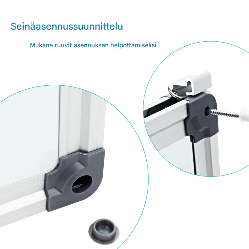 Valkoinen magneettinen valkotaulu alumiinikehyksellä (70x50 cm)