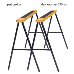 Kokoontaitettava puinen työpukkisetti 2 kpl 125 kg kantavuus