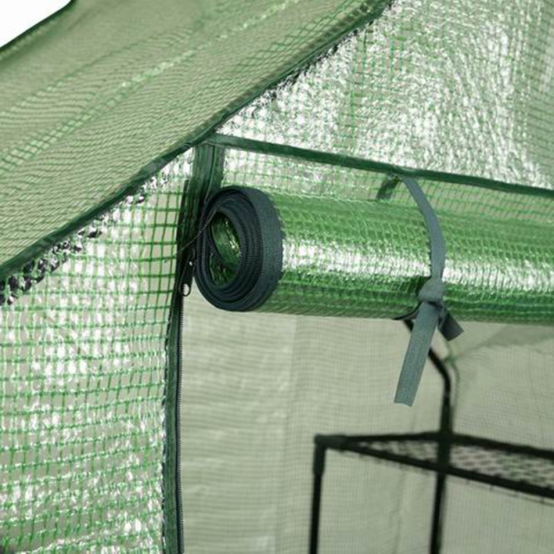 Kannettava vihreä kasvihuone 8 hyllyllä, 143x73x195 cm