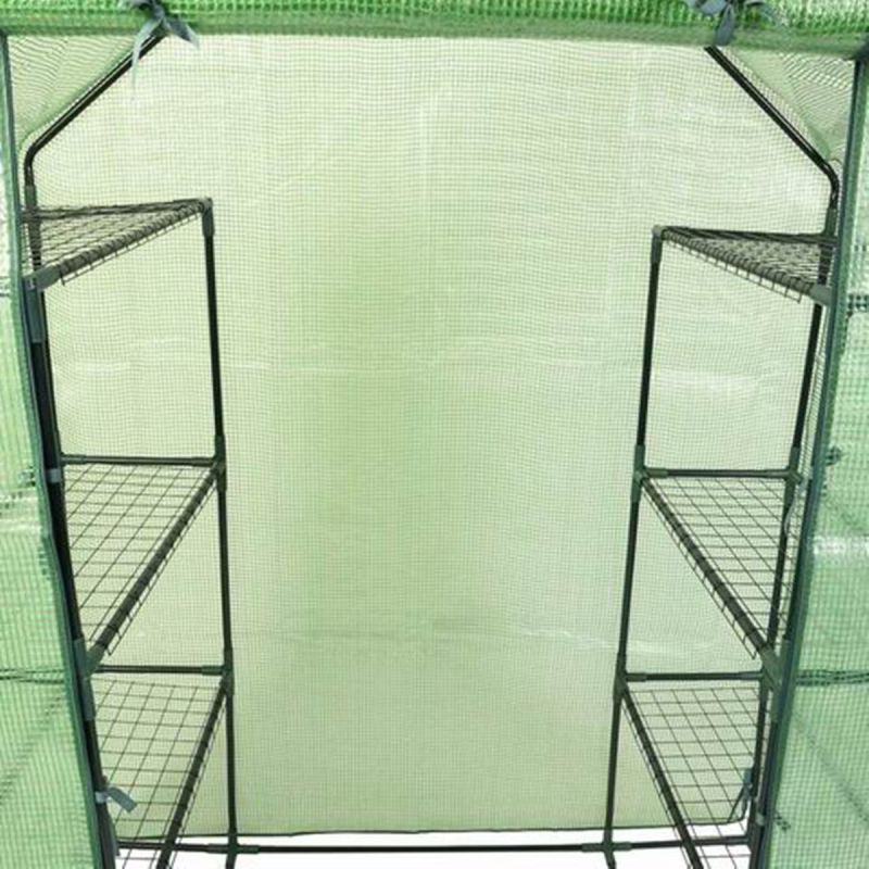 Kannettava vihreä kasvihuone 8 hyllyllä, 143x73x195 cm