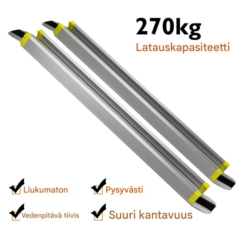Teleskooppinen liukumaton alumiiniramppi, säädettävä, musta, 270 kg kantavuus - 2 kpl