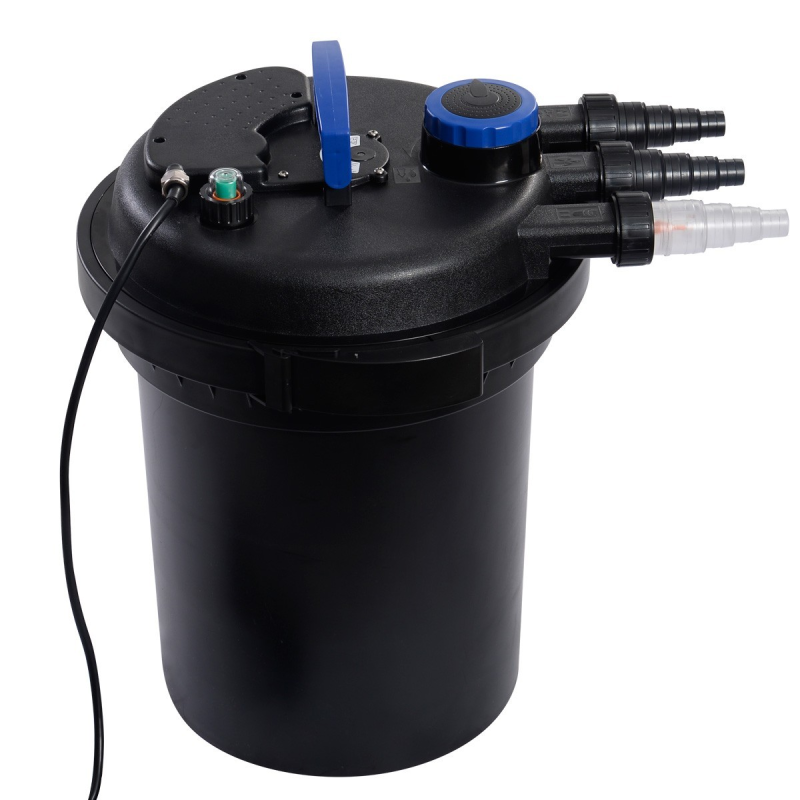 Paineensuodatin 11W UVC musta, puutarhalammikoille 15,000L asti