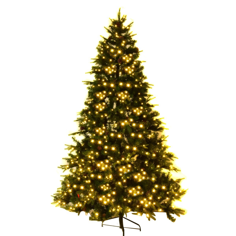 Keinotekoinen joulukuusi LED-valoilla vihreä 210 cm