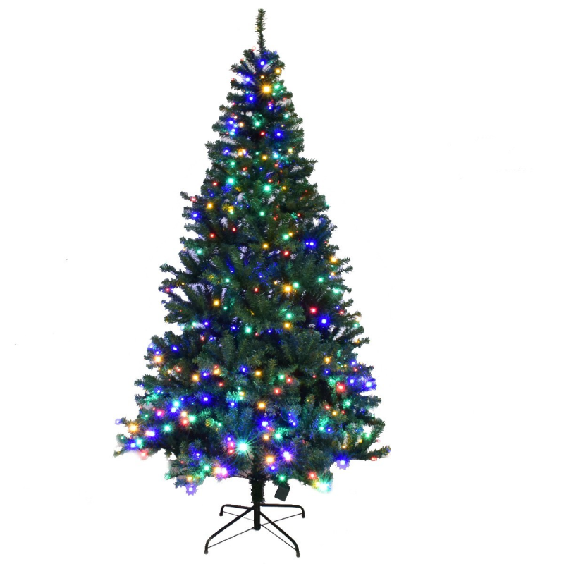 Vihreä keinotekoinen joulukuusi LED-valoilla 120 cm