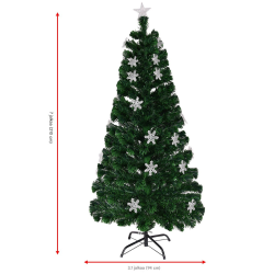 Vihreä LED-joulukuusi lasikuituvaloin, 210 cm