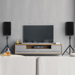 Säädettävä musta kaiutinjalusta 97-183 cm korkeudella