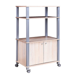 Luonnollinen keittiöhylly pyörillä ja ovilla, säästää tilaa