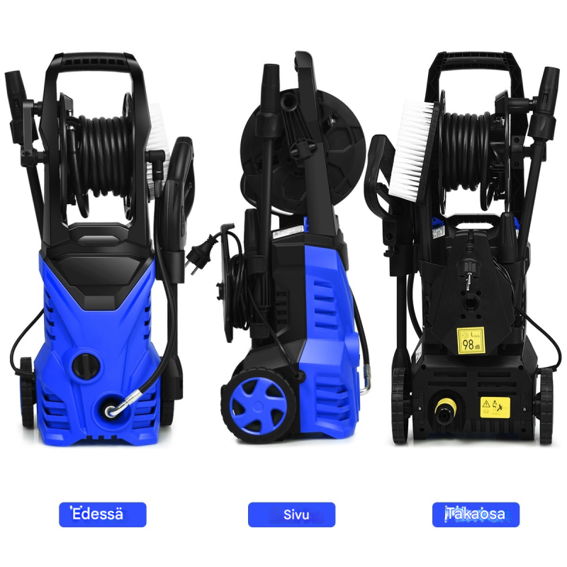Tehokas sininen korkeapainepesuri terassille ja puutarhaan