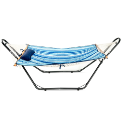 Metallinen riippumattoteline musta, säädettävä, 150 kg kantavuus